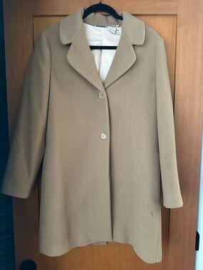 Barneys New York Camel Single-Breasted Pea Coat